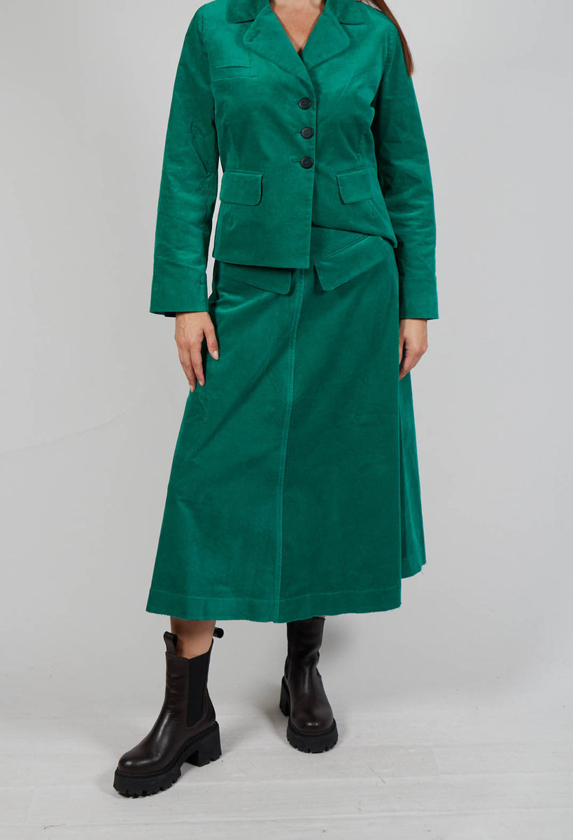 Les Filles d'Ailleurs Velvet A-Line Skirt in Green – Olivia May