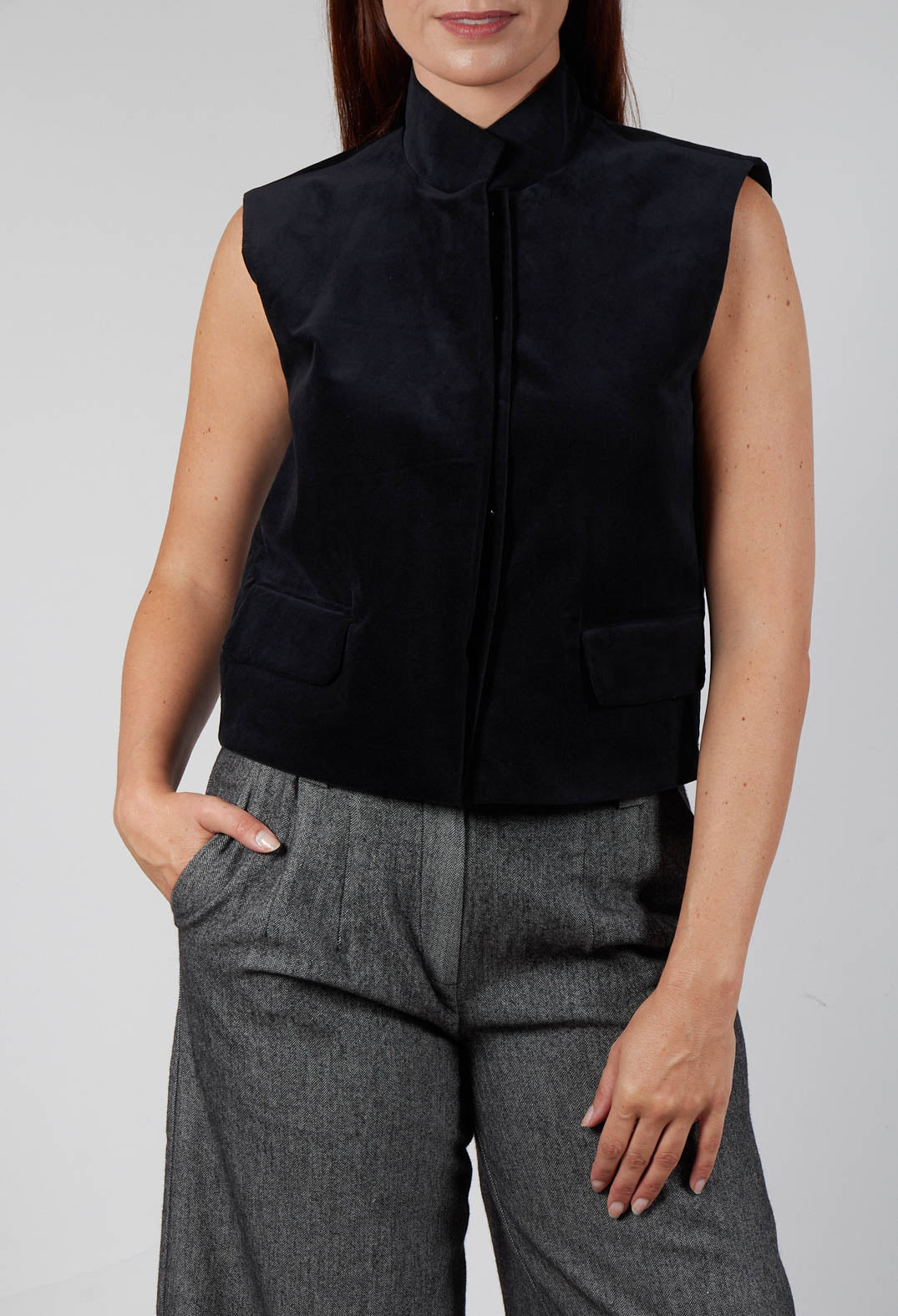 Velvet Waistcoat in Black