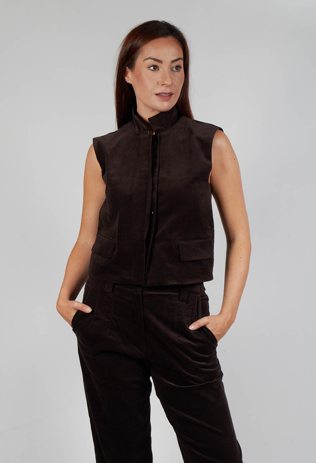 Velvet Waistcoat in Chocolate