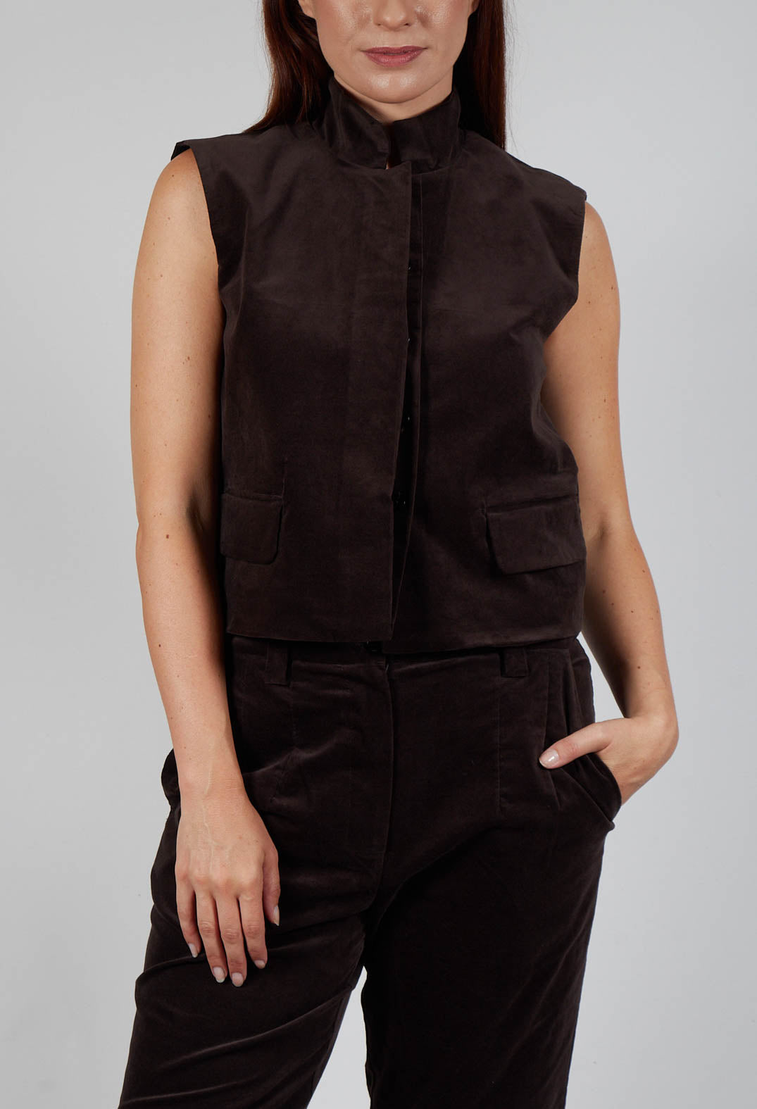 Velvet Waistcoat in Chocolate