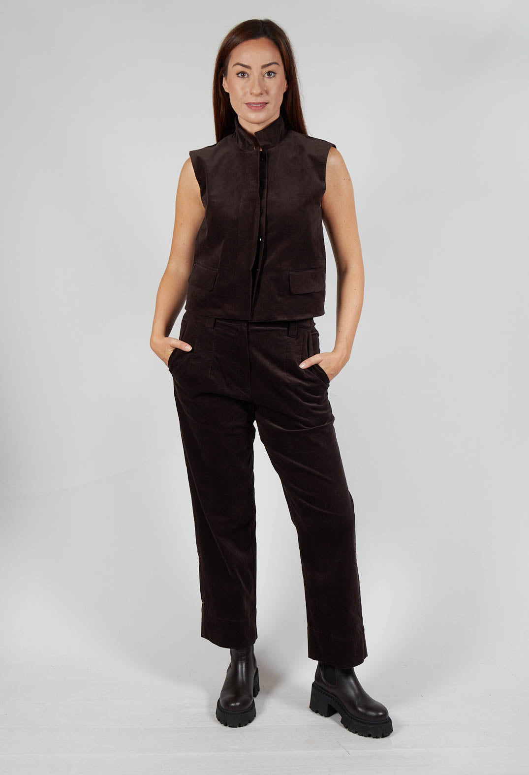 Velvet Waistcoat in Chocolate