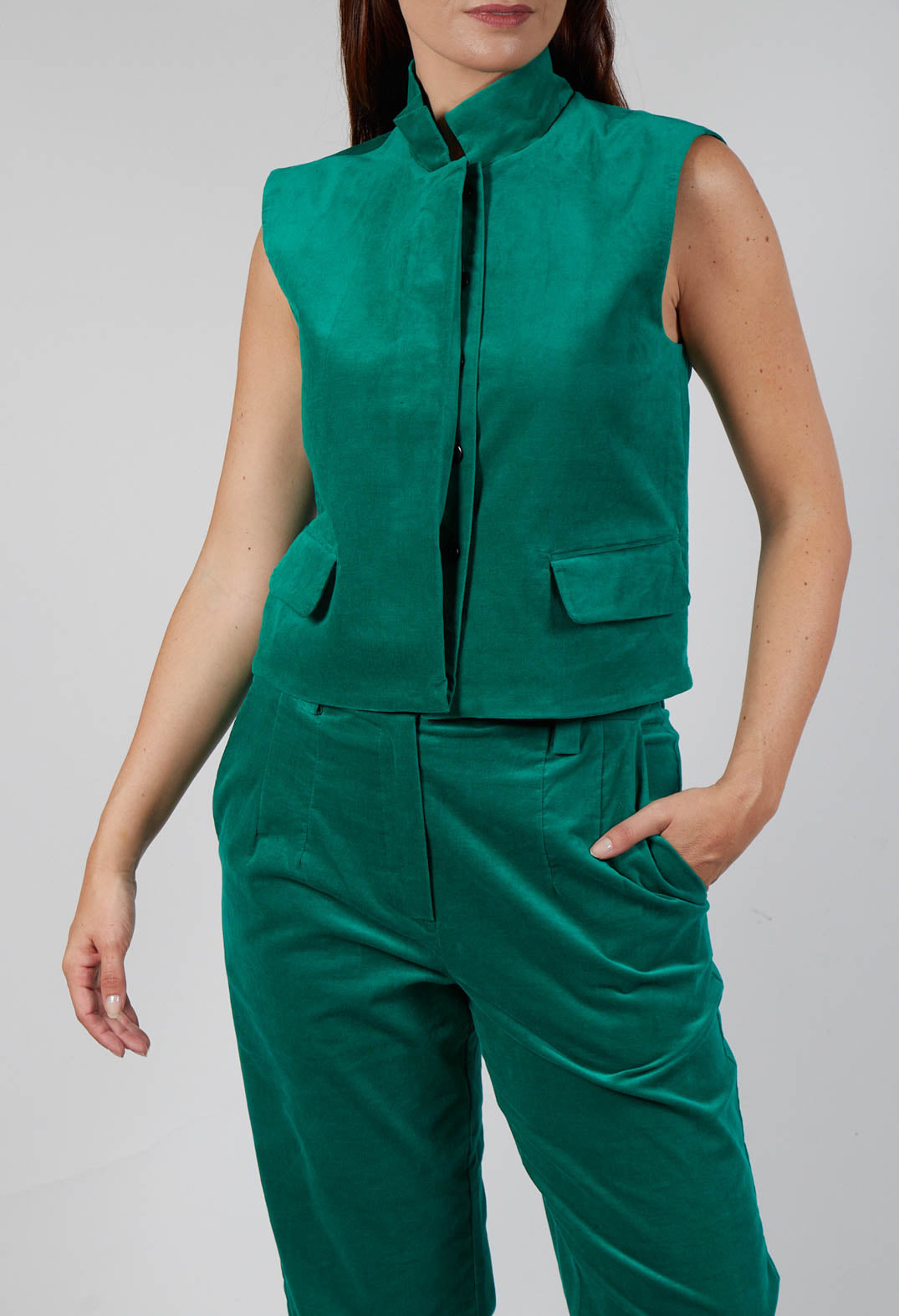 Velvet Waistcoat in Green