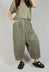 Wide Leg Capri Trousers in Lino Olive