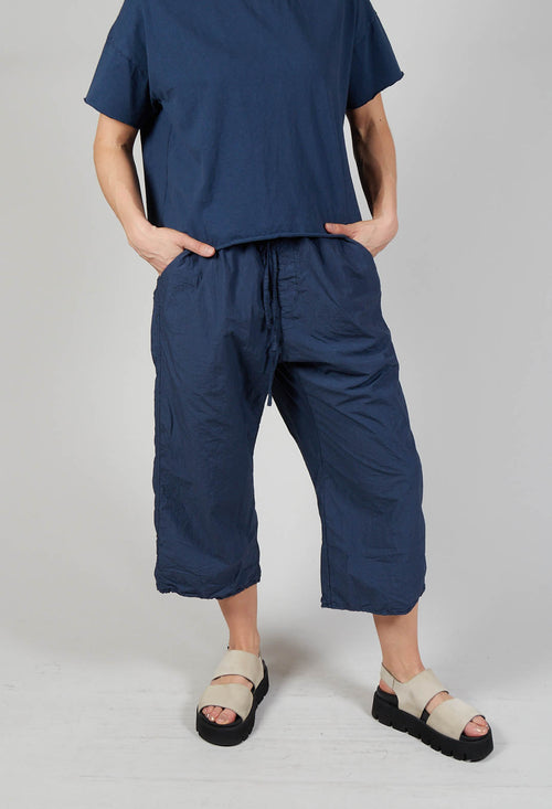 Wide and Short Trousers TC in Navy