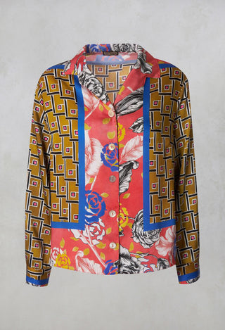 Patterned Blouse in Senape/Rosa