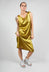 Draped Silk Slip Dress in Fern