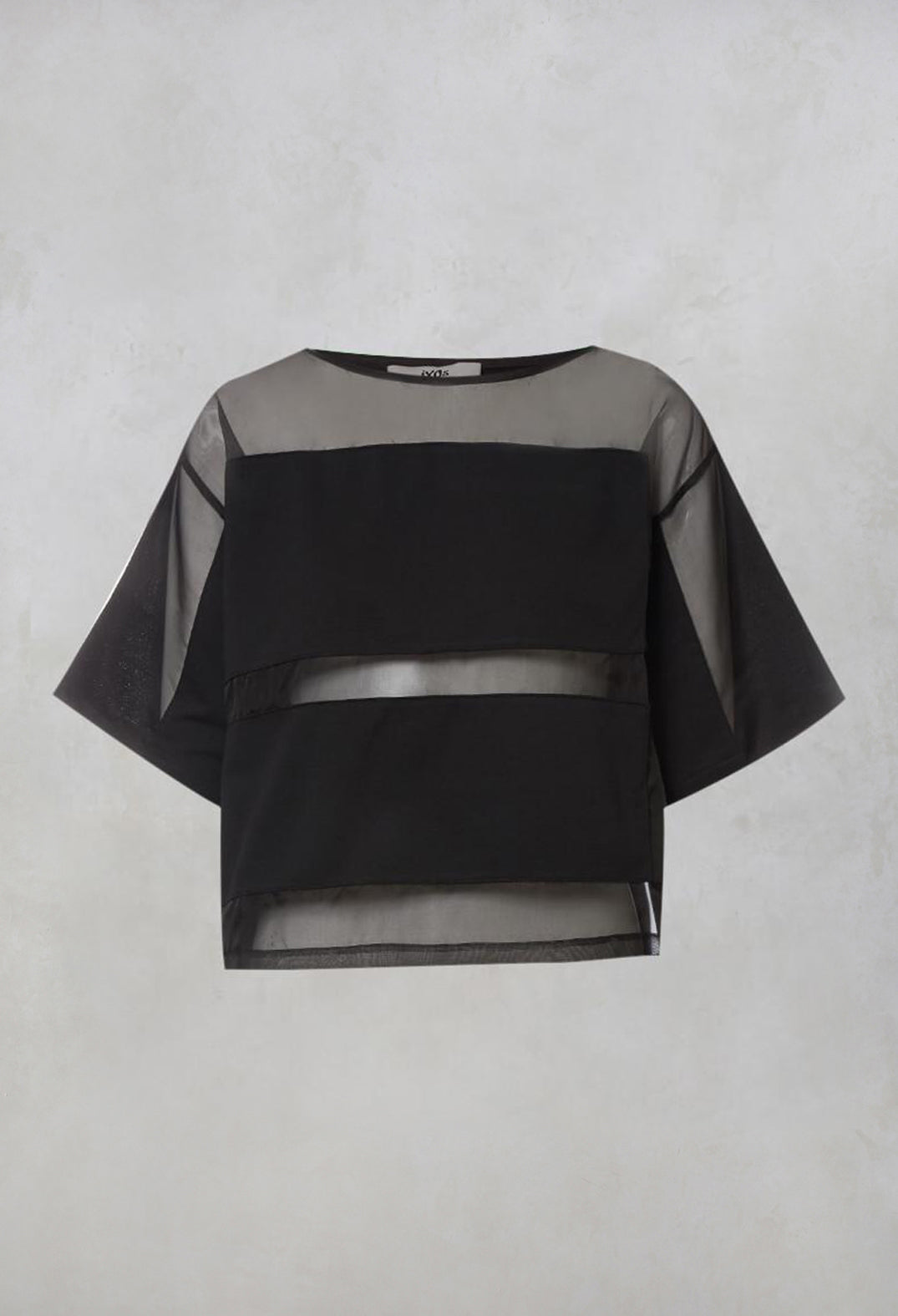 Sheer Panelled Cropped Top in Nero