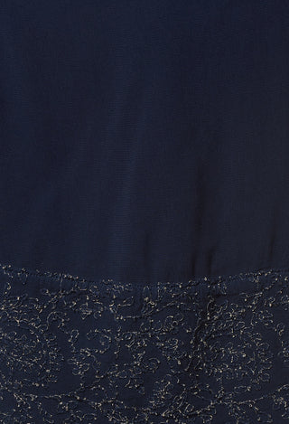 Embroidered Scarf in Sapphire