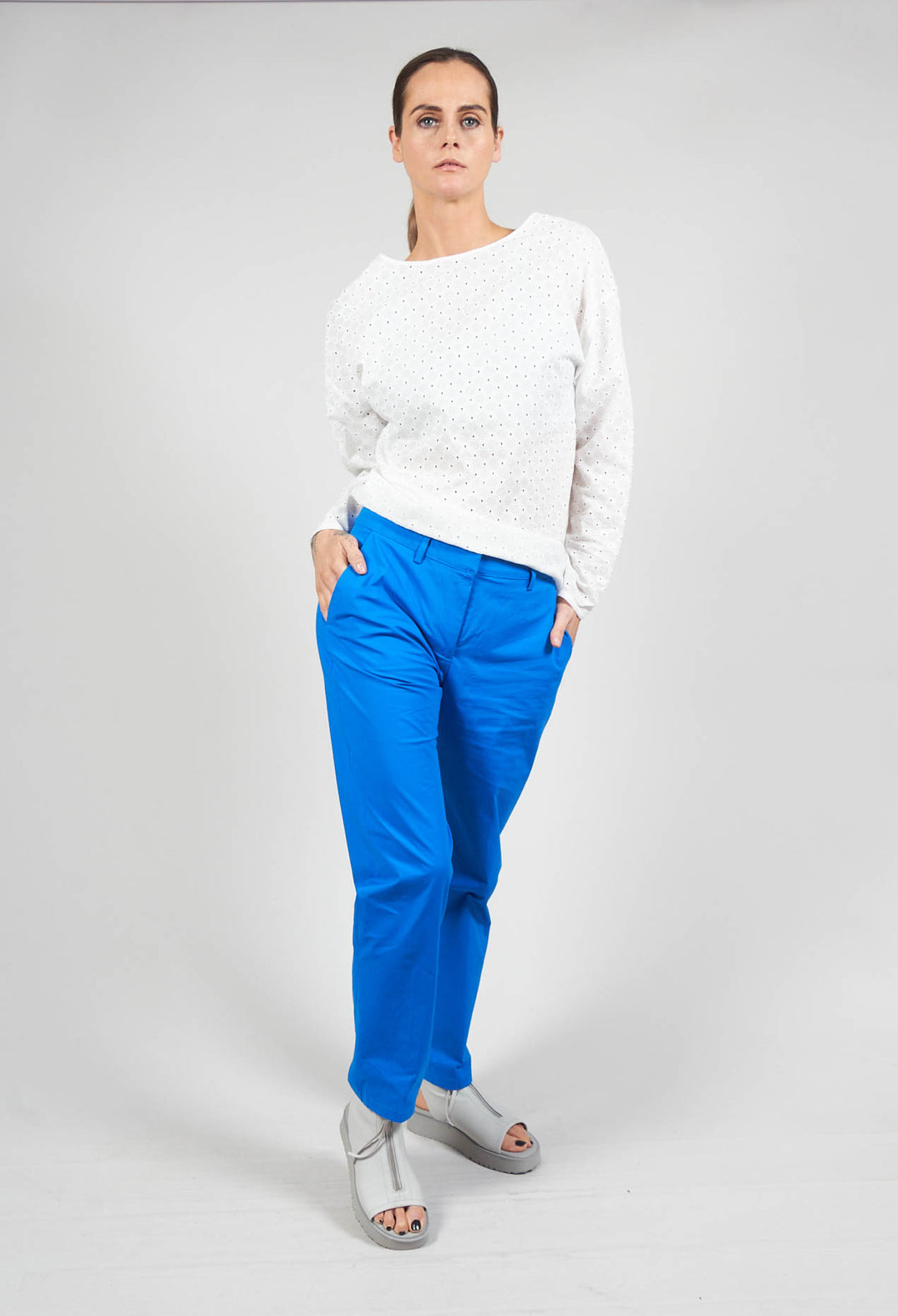 Straight Leg Trousers in Sapphire