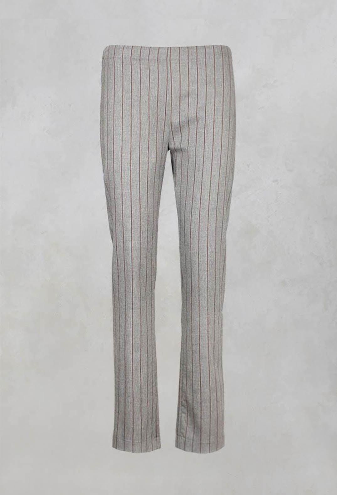 Pinstripe Cigarette Trousers in Alabaster