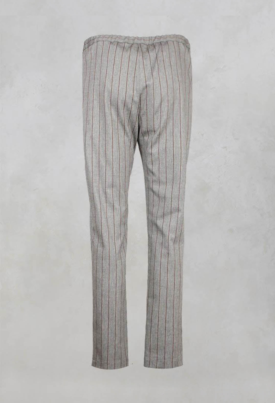 Pinstripe Cigarette Trousers in Alabaster