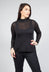 Fine Knit Turtleneck Top in Black