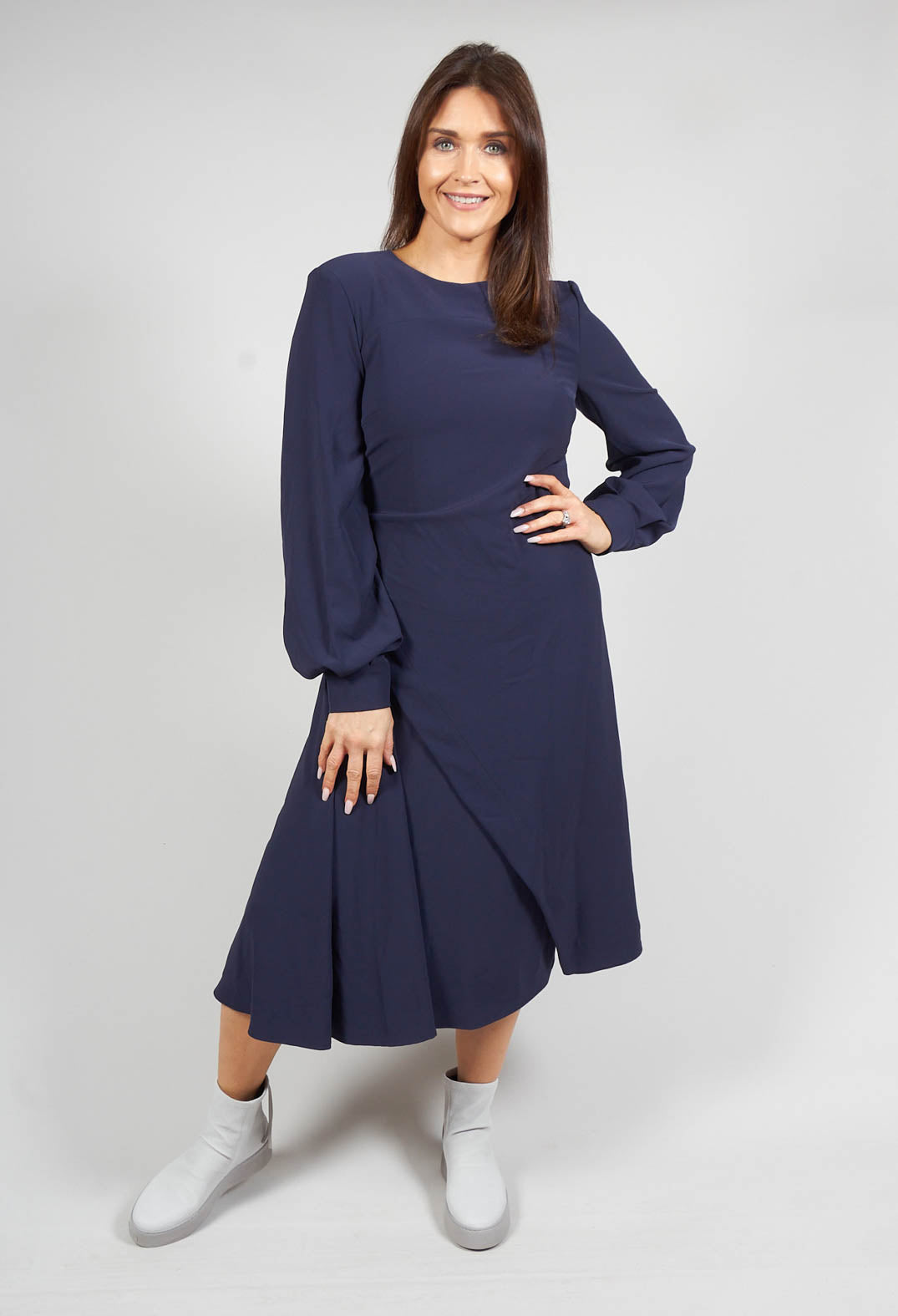 Tailored Maxi Dress in Navy