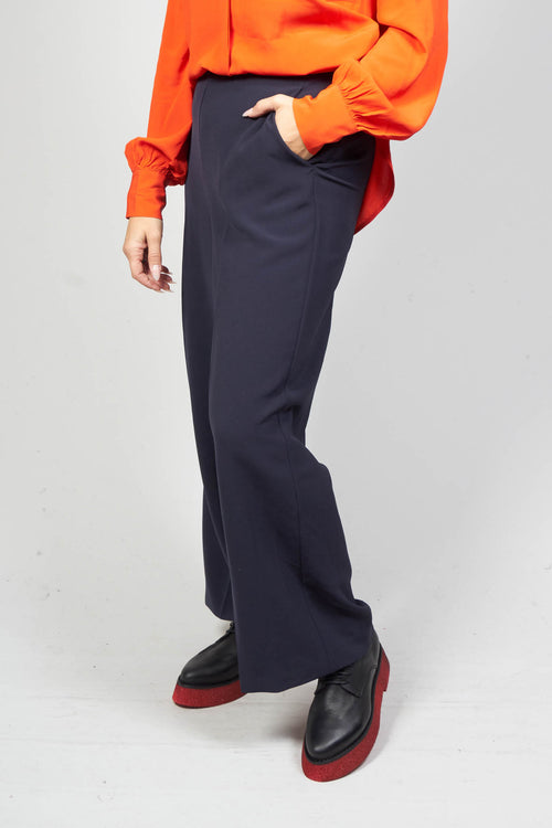 High Waisted Tailored Trousers in Navy