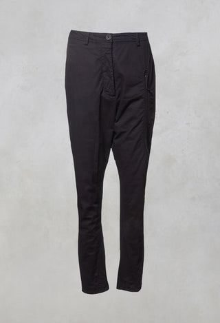 Straight Leg Trousers with Zip Pocket in Rubens Cloud