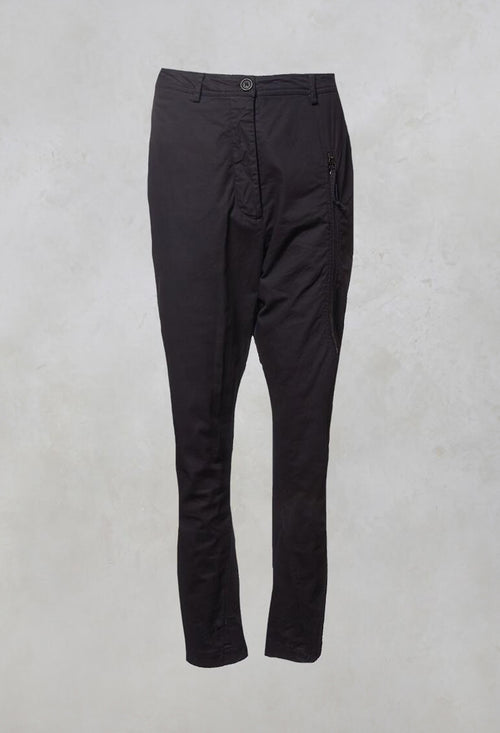 Straight Leg Trousers with Zip Pocket in Rubens Cloud