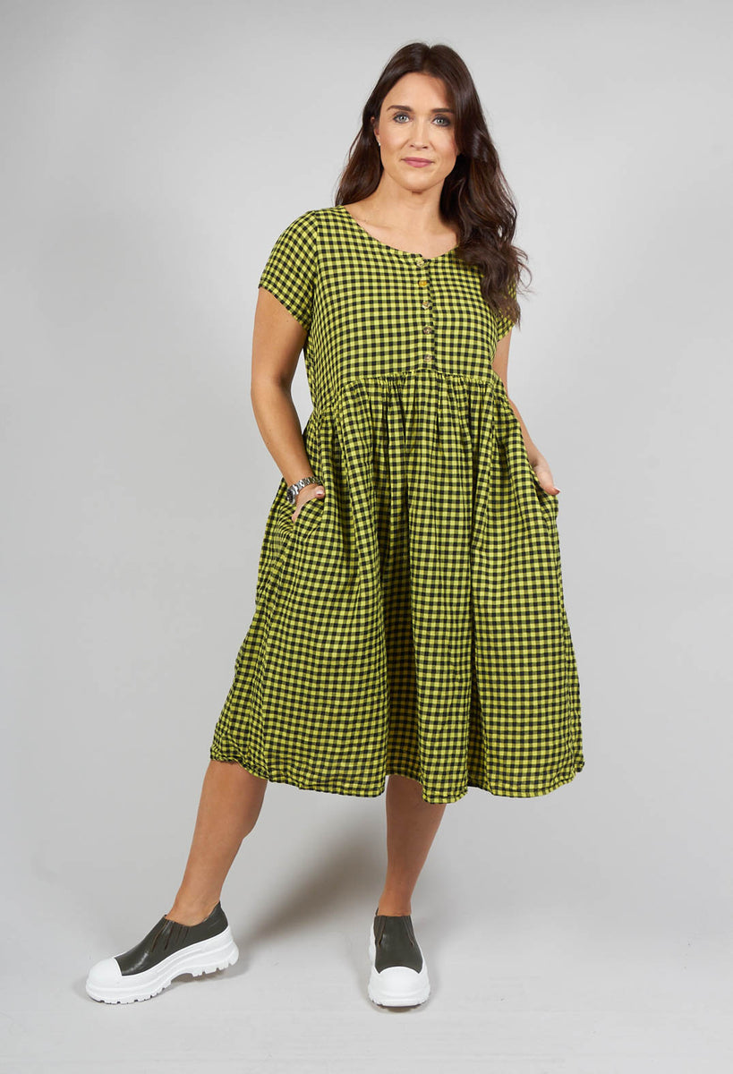 Privatsachen Lobideal Checkered Dress in Yellow/Black Check