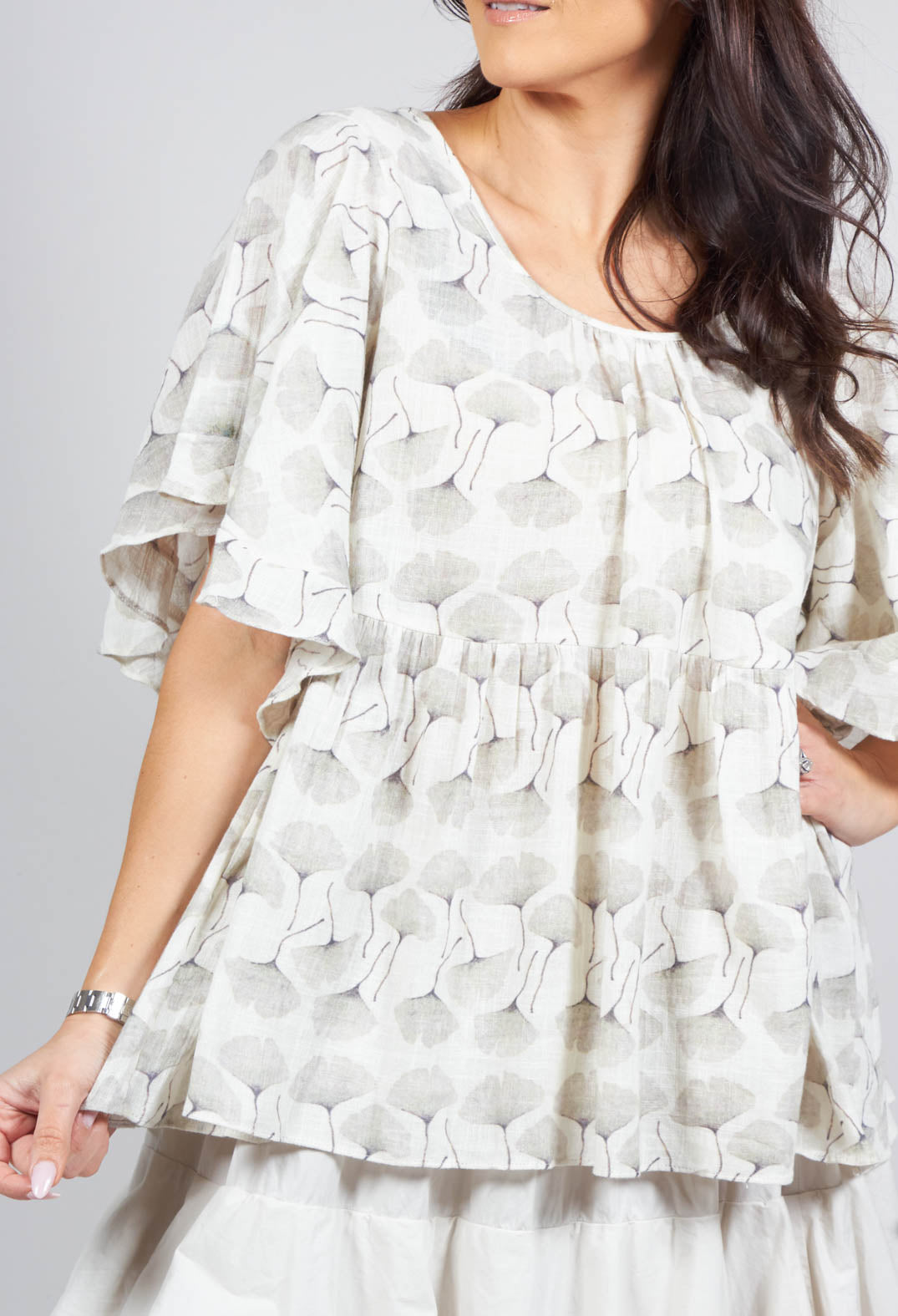 Butterfly Sleeve Top in Diana Print