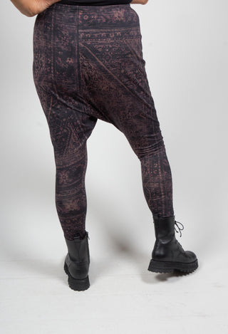 Jersey Drop Crotch Leggings in Dark Kelim