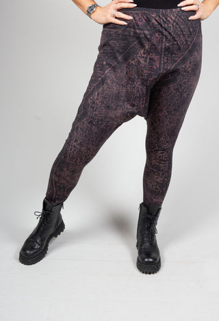 Jersey Drop Crotch Leggings in Dark Kelim