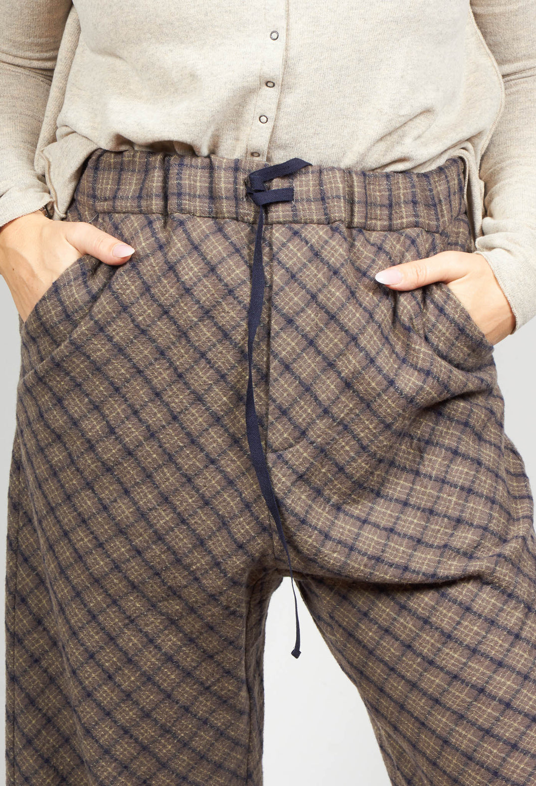 Tartan Trousers in Grey