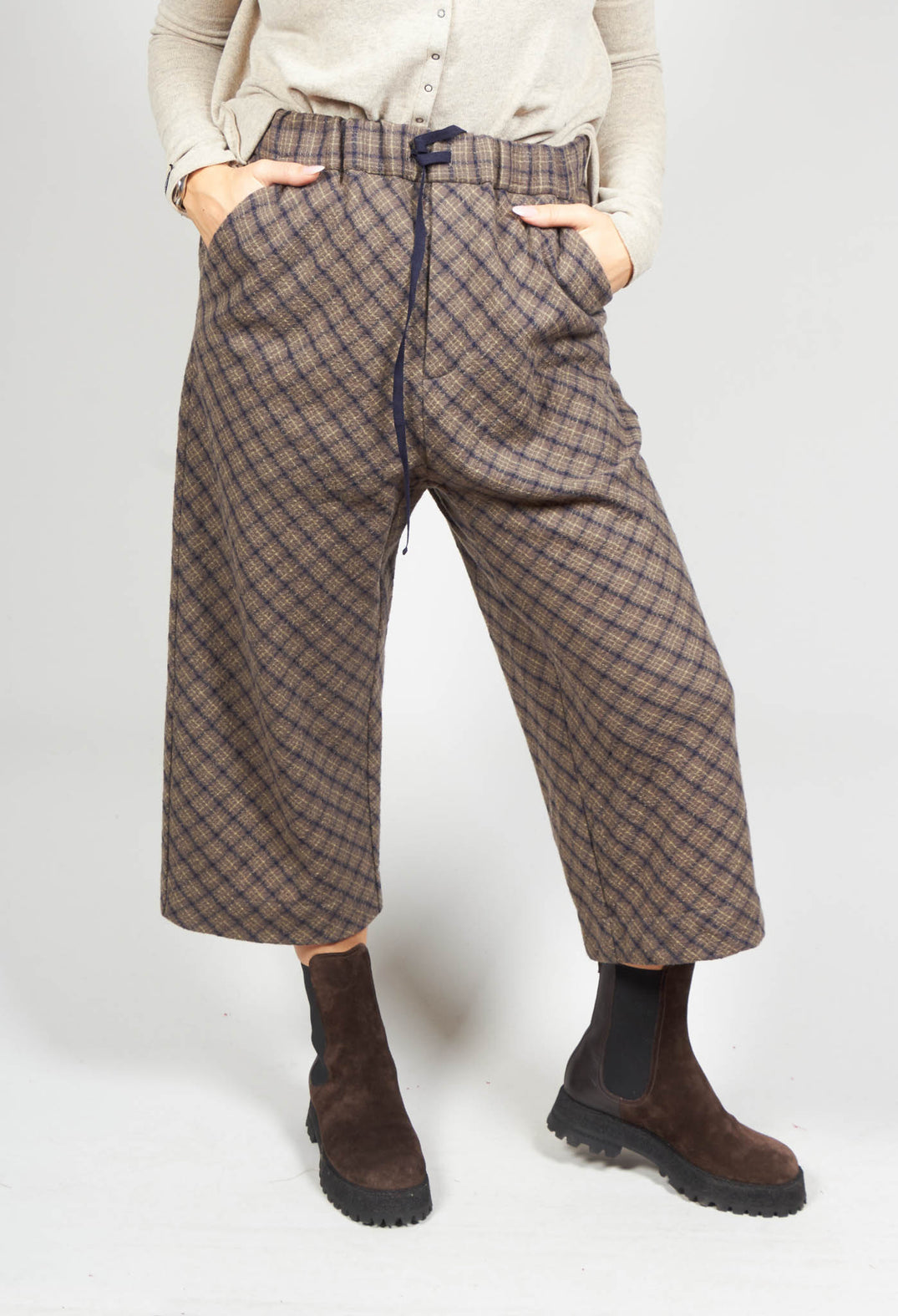 Tartan Trousers in Grey