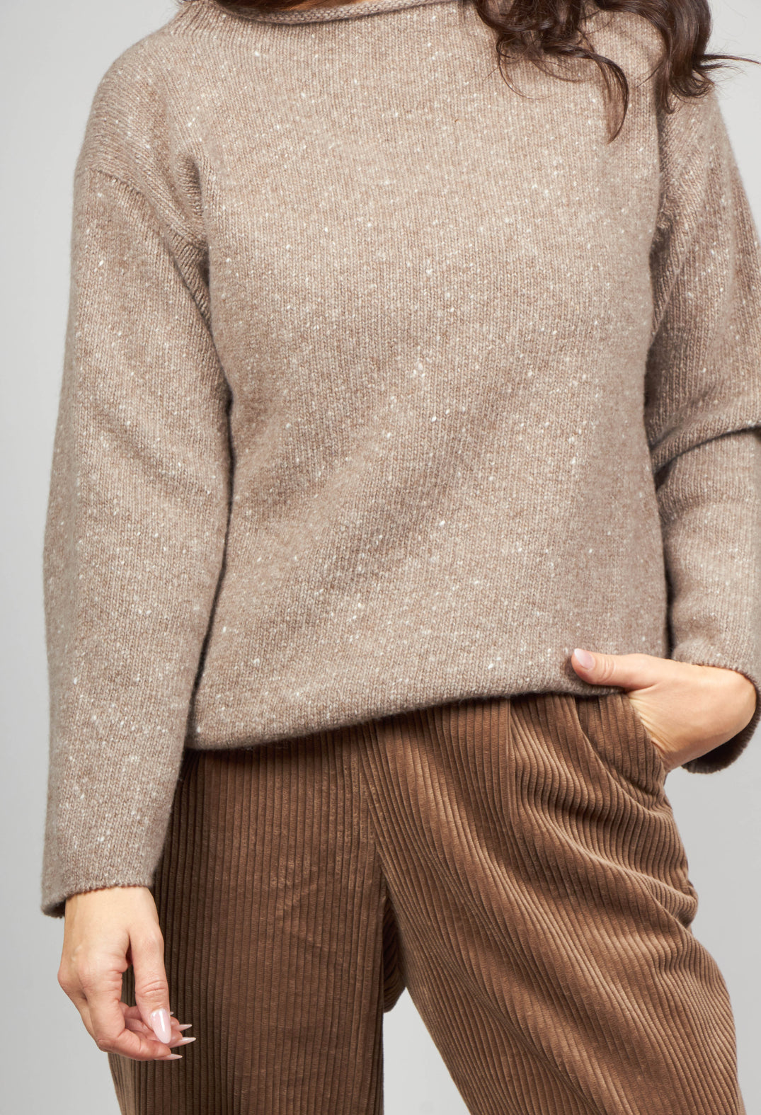 Somerset Cashmere Blend Jumper in Latte