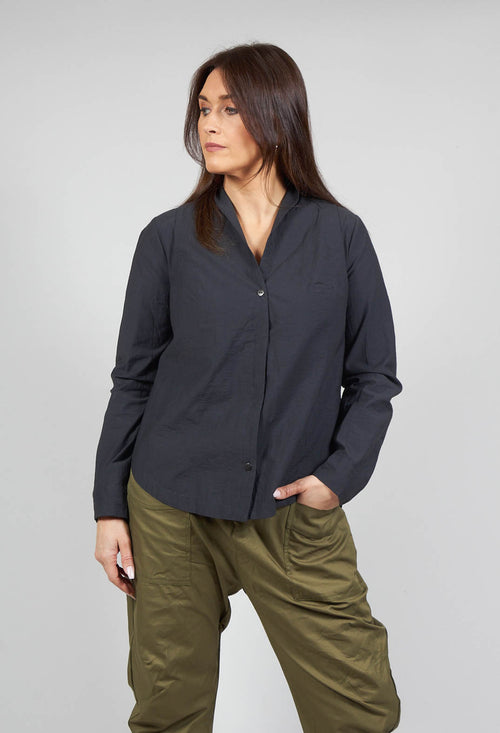 Jacy Shirt with Overlay Detail in Ardoise