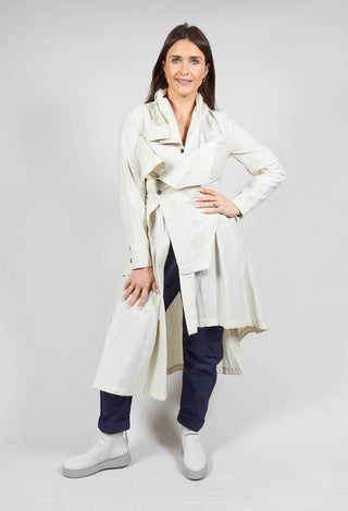 Layered Long Line Shirt in White Clay