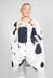 Oversized Button Through Jacket in Black Print