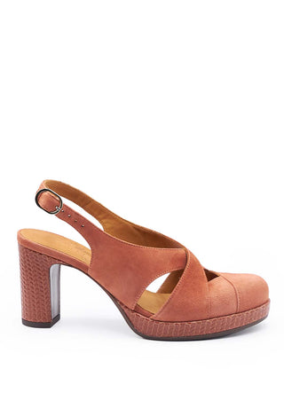 Backless Heel with Buckle Strap in Dark Rose