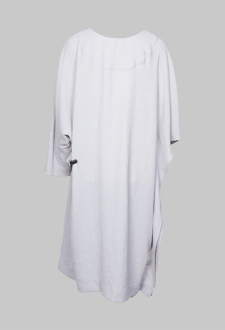 Woven Dress with Asymmetric Sleeves in Stone