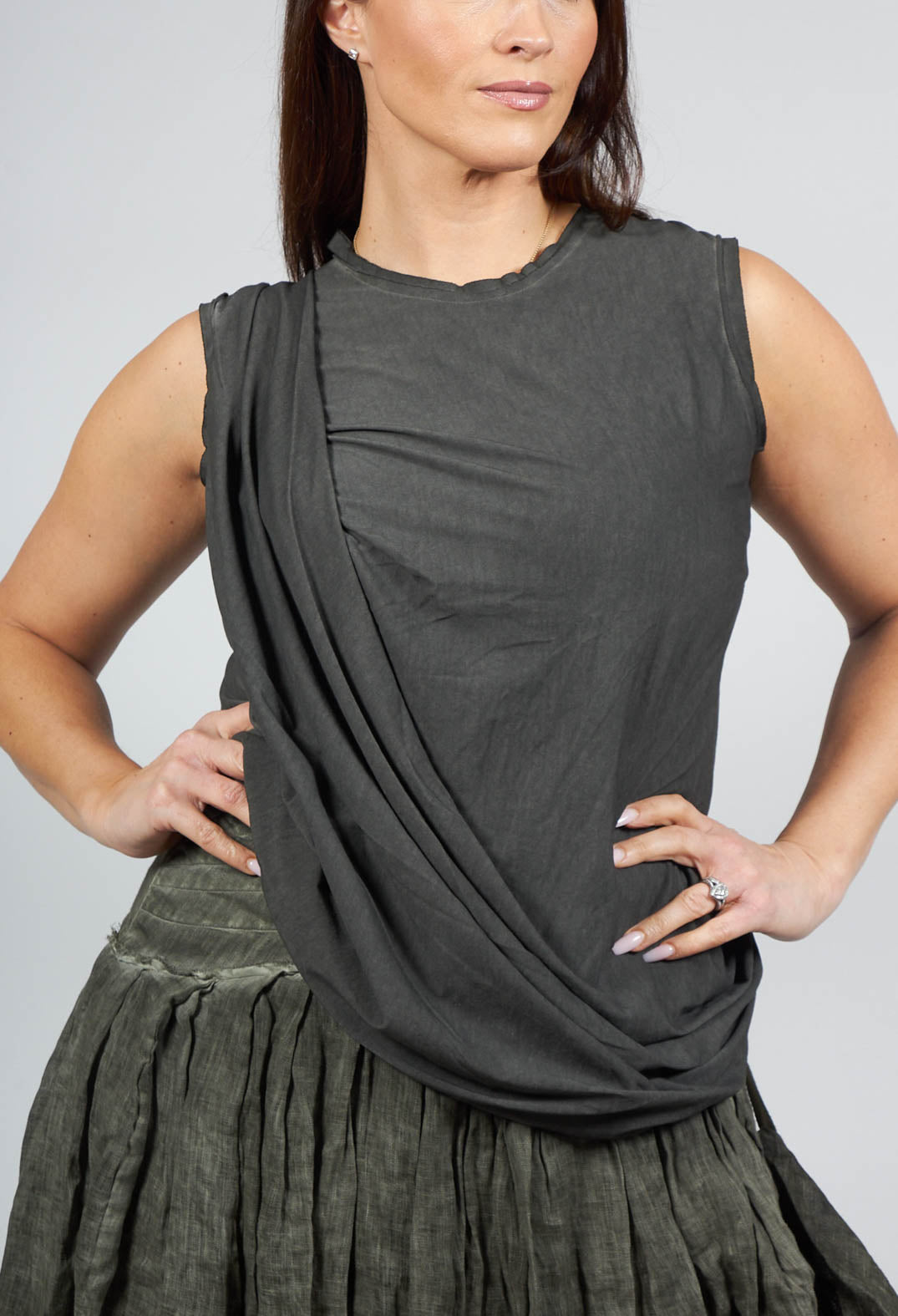 Casey Top in Military Green