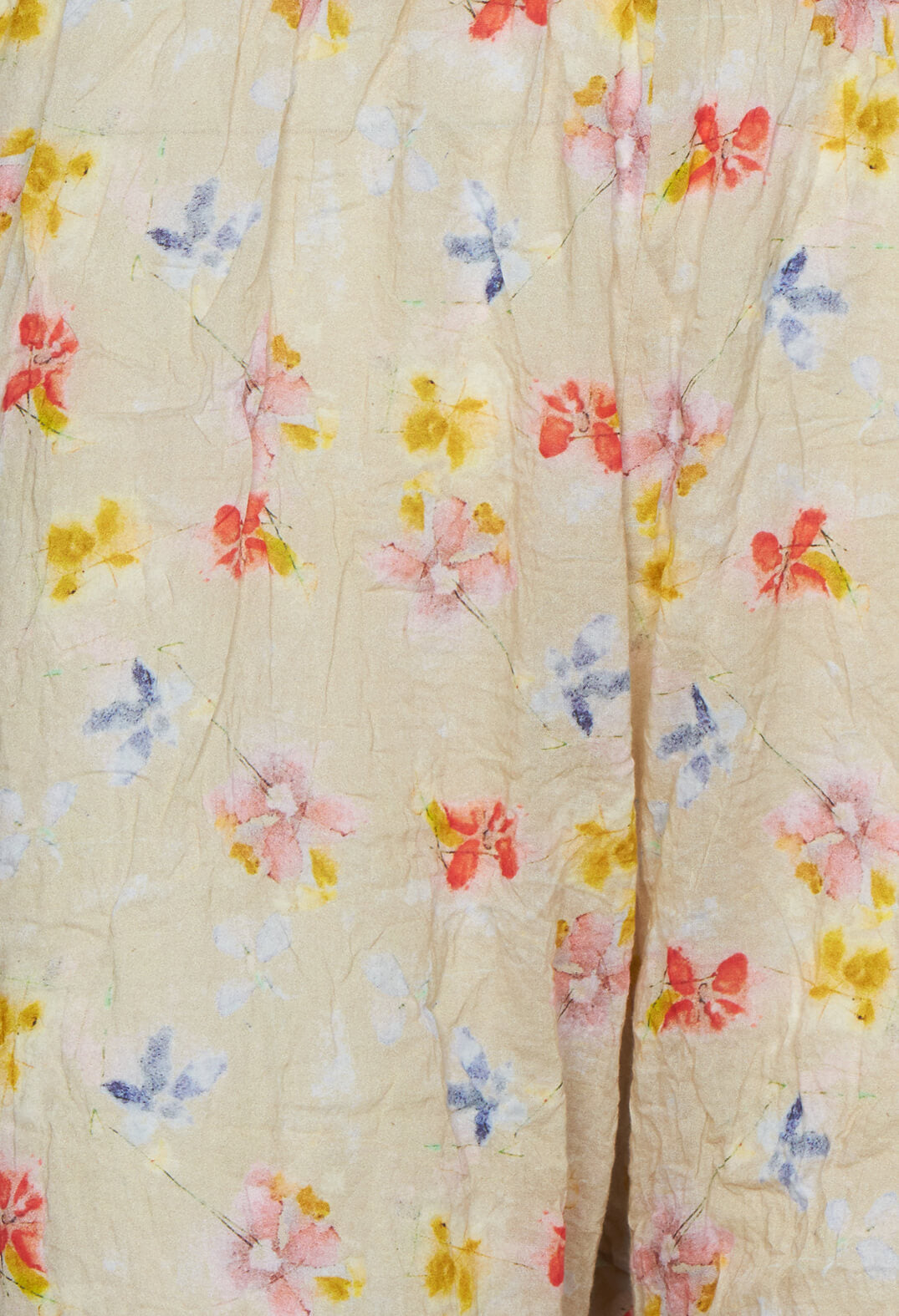 Cropped Trousers with Lace Detail Cuffs in Yellow Flower