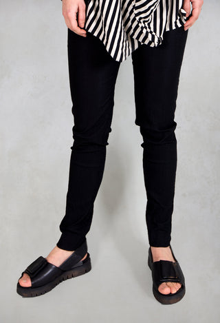 Straight Leg Trousers in Black
