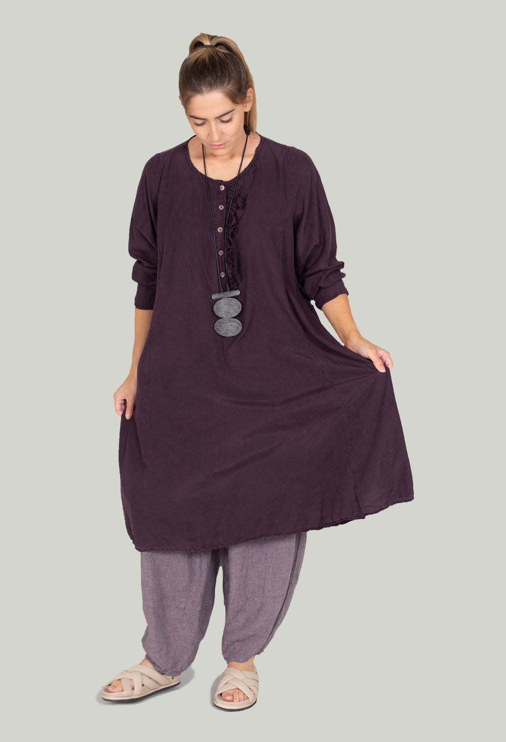 Silk Midi Dress in Drama