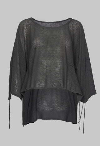 Drawstring Sleeve Poncho in Anthra