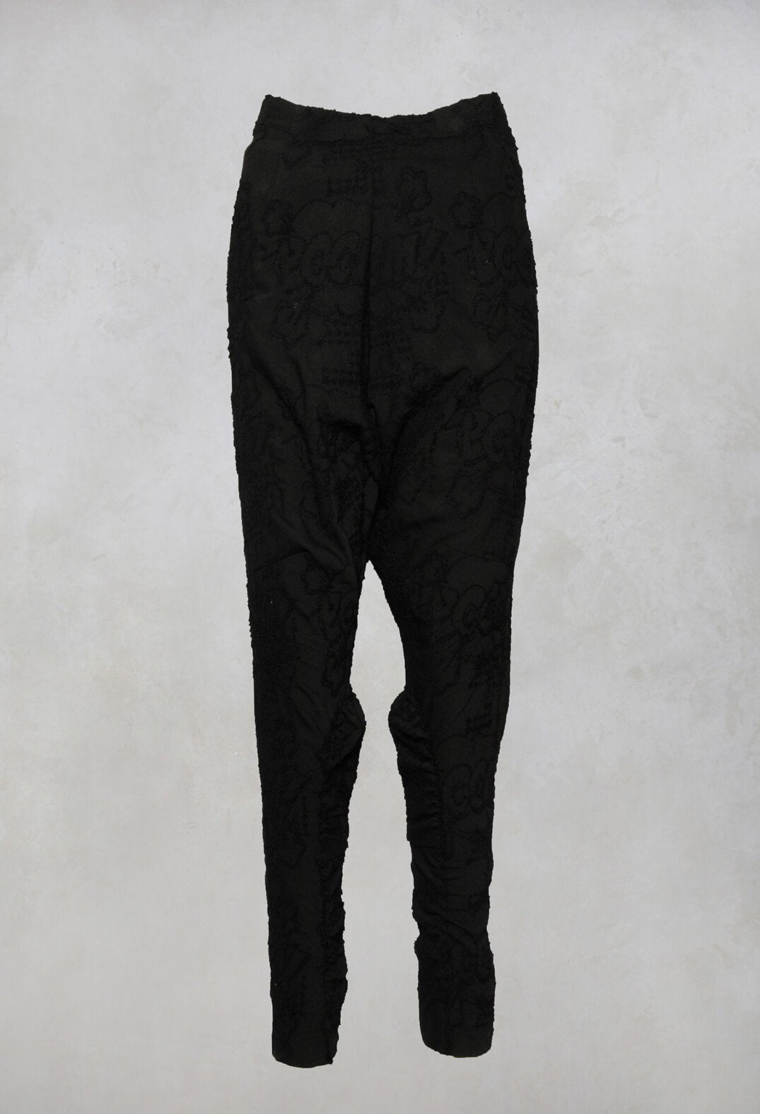 Drop Crotch Trousers with Embelished Black Punch