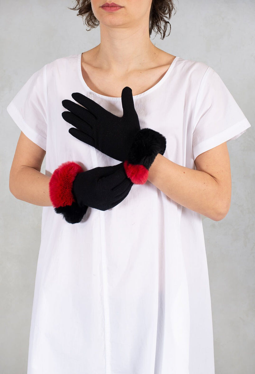 Vincent Pradier Gloves in Black/Red