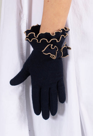 Gloves in Navy/Camel