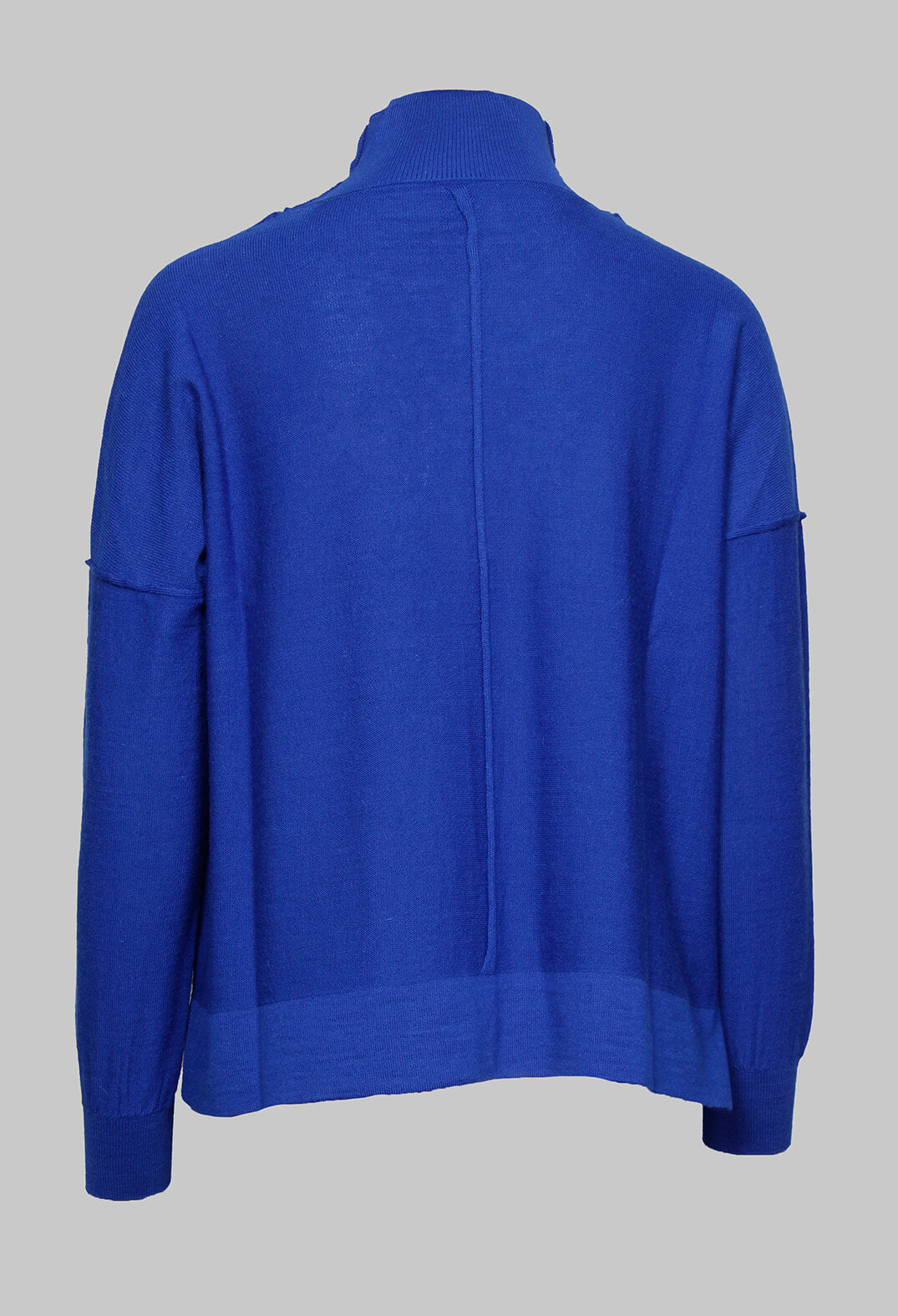 High Neck Sweater with Seam Detail in Royal Blue