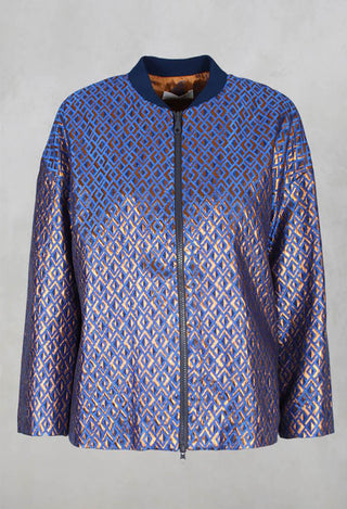 Printed Bomber Jacket in Sapphire