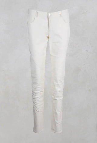 Stretch Fitted Trousers in Ivory