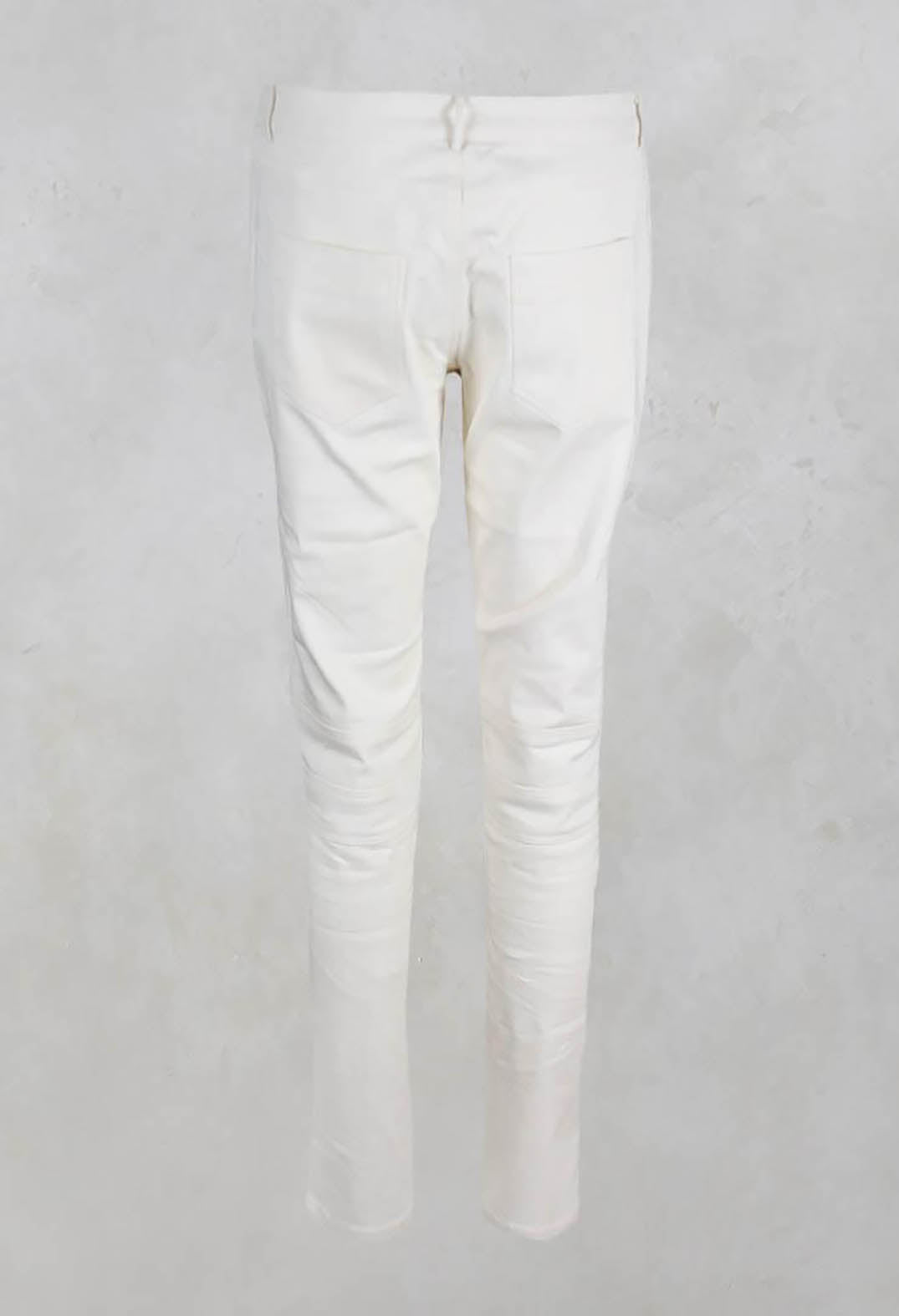 Stretch Fitted Trousers in Ivory