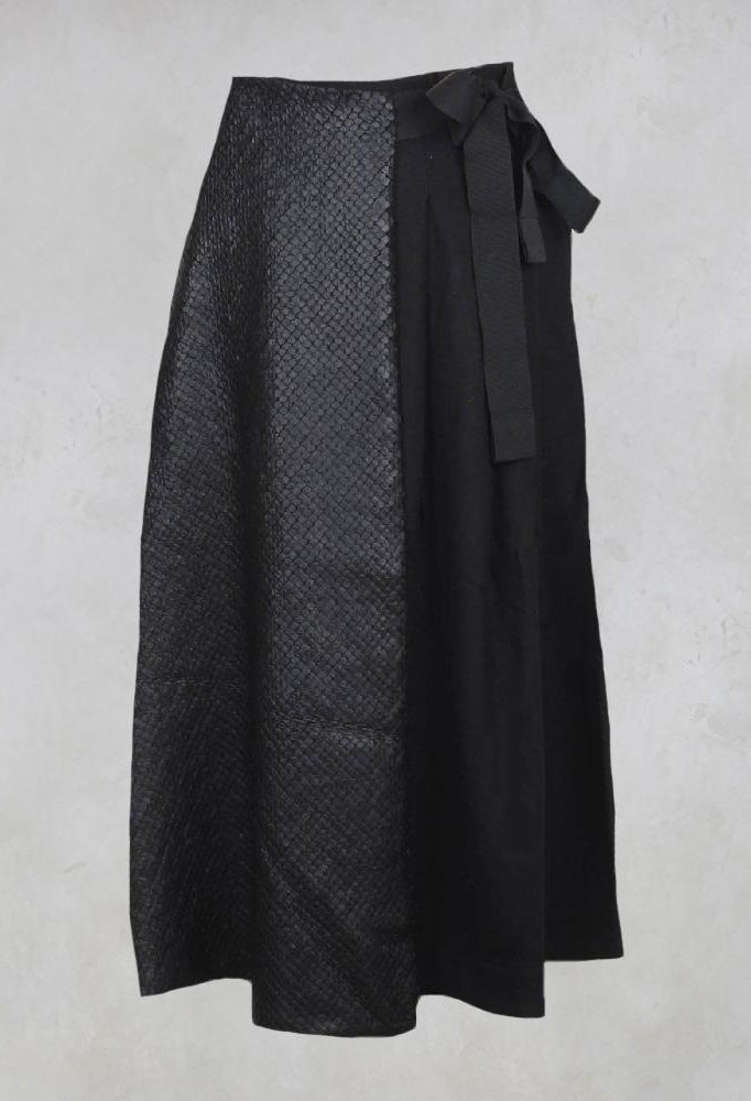 Pleated leather wrap skirt online