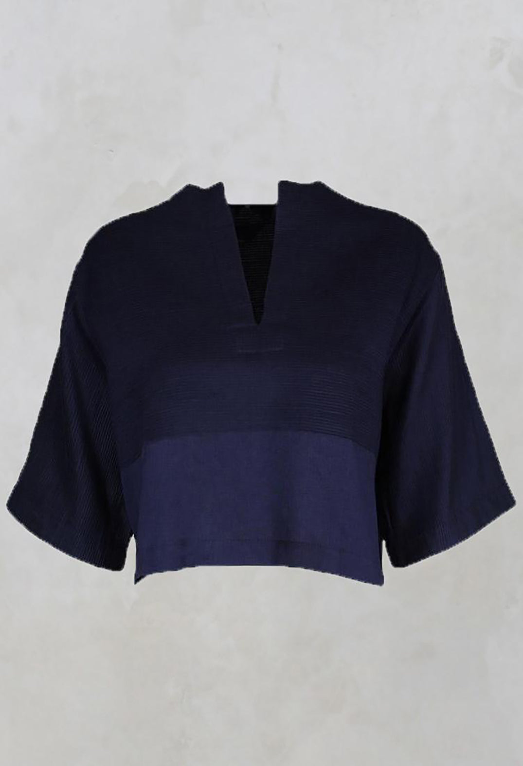 Cotton Pintuck Blouse in Blue