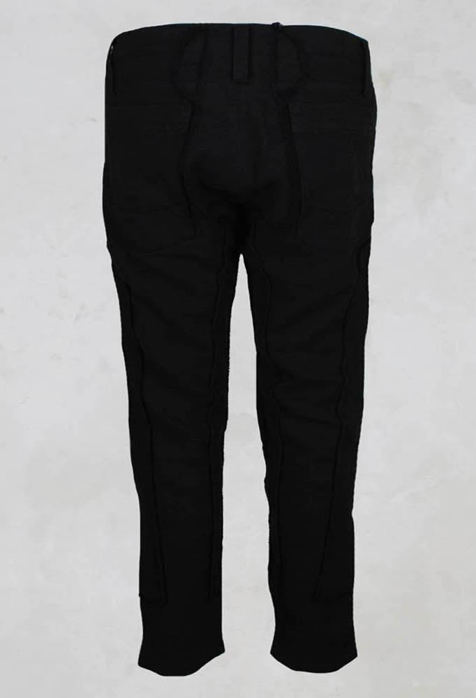 Karingo Trousers with Stitched Panels in Black