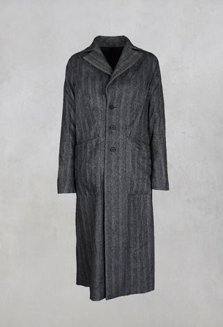 Hierophis Contrasting Net Mix Coat in Asfalto