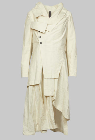 Layered Long Line Shirt in White Clay