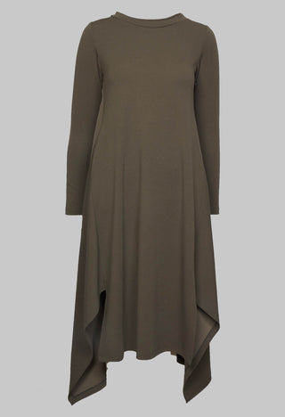 Long Sleeve Dress with Front Splits in Grey